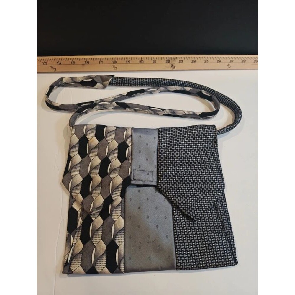 Handmade Upcycled Men's Silk Tie Small Crossbody Purse